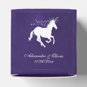 Ballotins Violet Unicorn mariage Favor Box