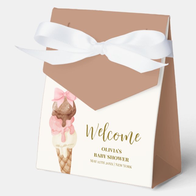 Ballotins Voici le Baby shower de glace Scoop Bow Ice Cream  (Recto)