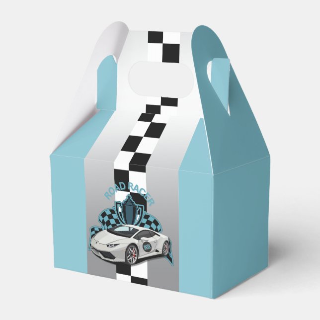 Ballotins Voiture de course vert, noir et blanc Ballotin (Verso)