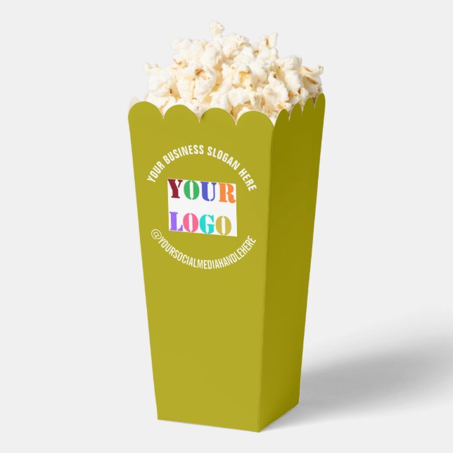 Ballotins Votre entreprise Logo Texte Popcorn Box Couleurs p (Sauté)