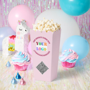 Ballotins Votre logo ou photo et code QR Popcorn Box Exemple