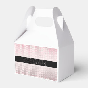 Ballotins Votre nom   Ombre Rose mince et bandes blanches
