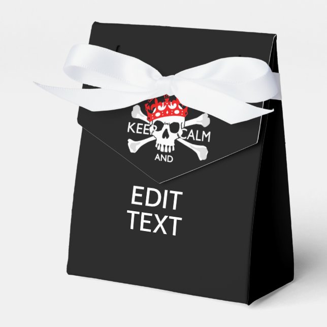 Ballotins Votre texte Gardez le calme Crossbones de couronne (Verso)