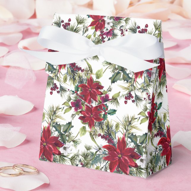 Ballotins Watercolor Poinsettia Pattern  (Mariage)