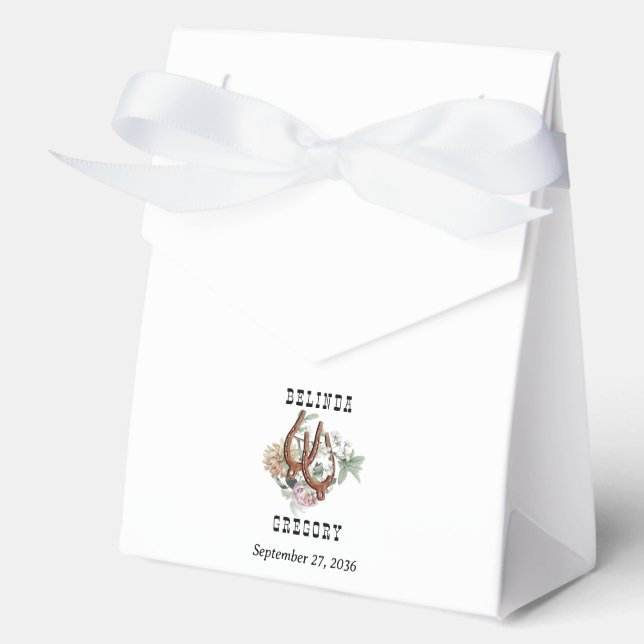 Ballotins Western Country Cowboy Boho Cow Mariage crâne (Recto)