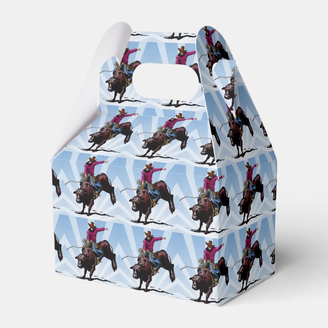 Ballotins Western Party Favoriser Ou Boîte Cadeau Bull Rider (Verso)