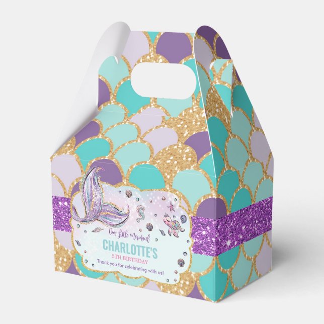 Ballotins Whimsic Chic Mermaid Merci fête d'anniversaire (Verso)