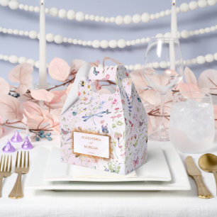 Ballotins Whimsical Fleur sauvage rose mariage boîte de préf
