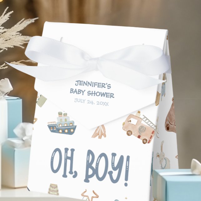 Ballotins Whimsical Oh Boy Aquarelle Doodle Baby shower (Créateur téléchargé)