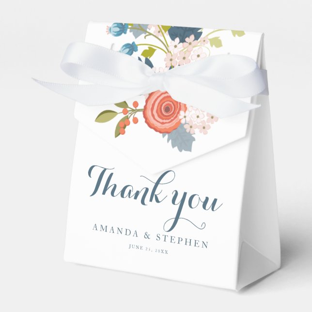 Ballotins Wild Garden Floral Mariage Favor Box (Verso)