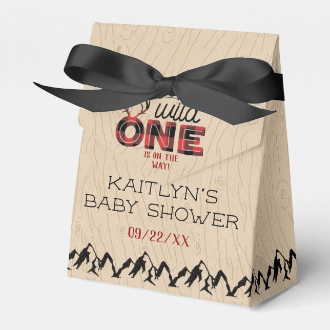 Ballotins Wild One Boys Rustic Plaid Baby shower de bûcheron (Verso)
