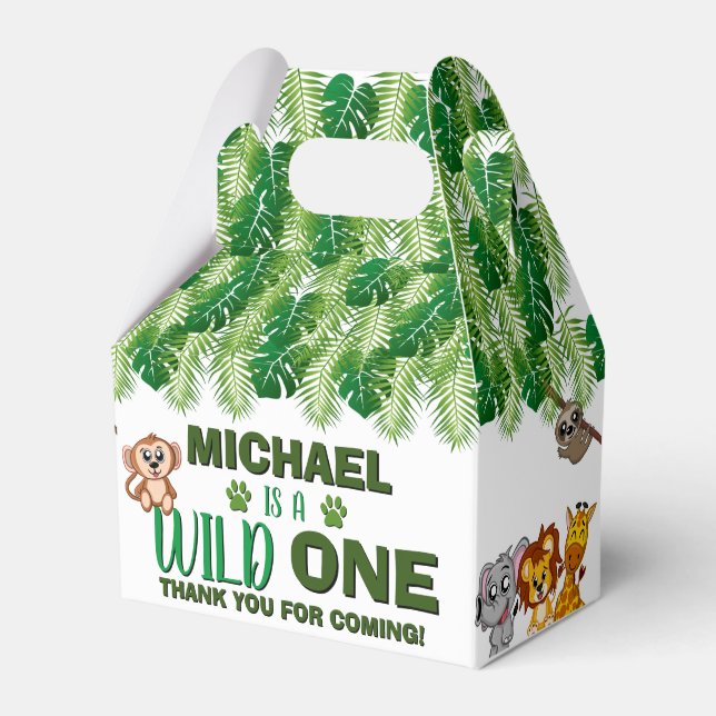 Ballotins Wild One Jungle Safari animal Anniversaire Merci (Verso)