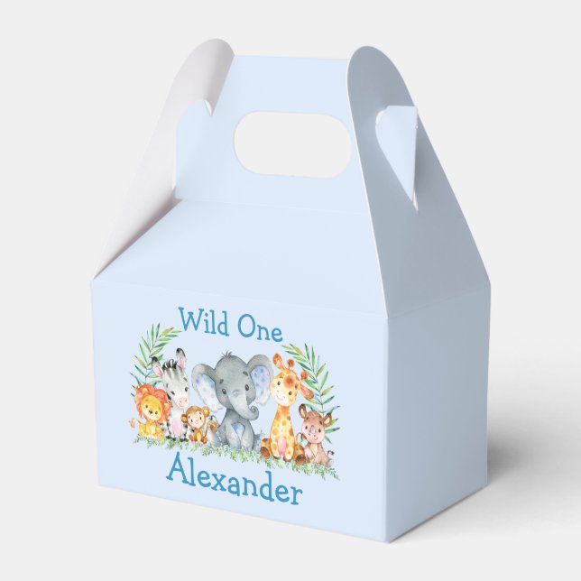 Ballotins Wild One Safari Animaux 1er Anniversaire Bleu (Verso)
