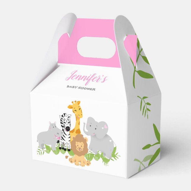 Ballotins Wild One Safari Animaux Baby shower fille Ballotin (Verso)