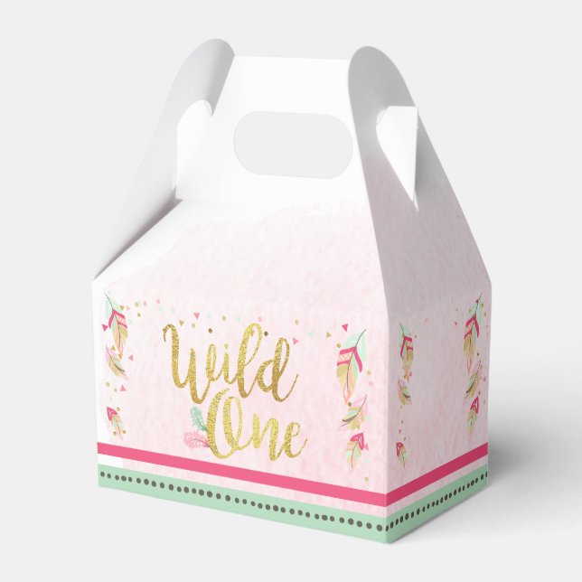 Ballotins Wild One Tribal Gold First Birthday Ballotin Girl (Verso)
