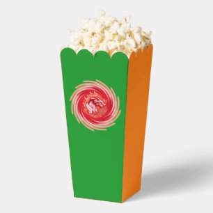 Ballotins Wild Wolf Whirling green et orange popcorn boîtes