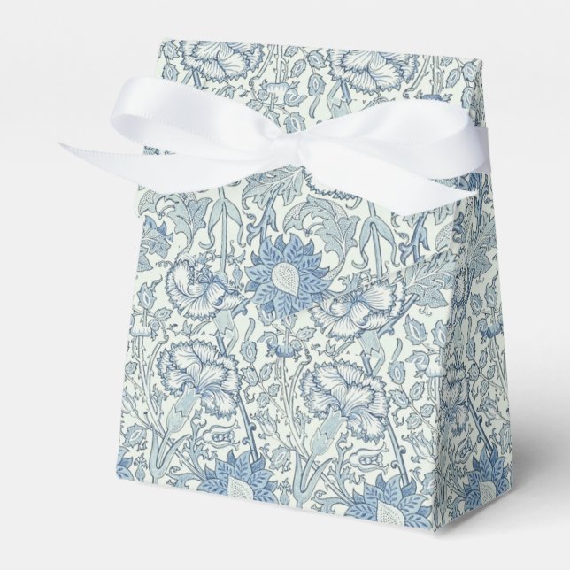 Ballotins William Morris Beau motif floral, bleu, rose (Verso)