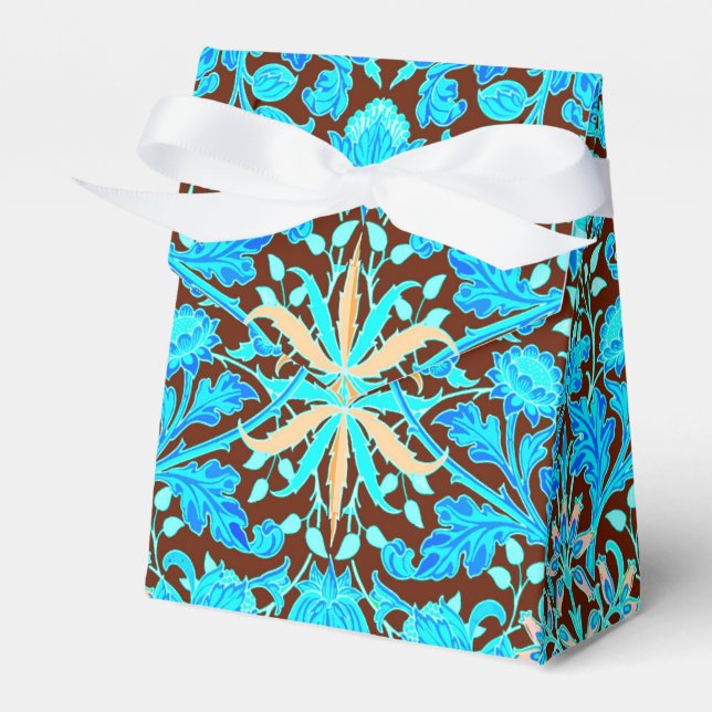 Ballotins William Morris Hyacinth Imprimer, Aqua et Brown (Verso)
