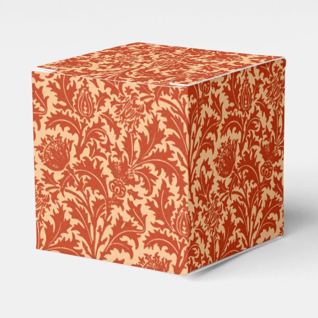 Ballotins William Morris Thistle Damask, Mandarin Orange (Verso)