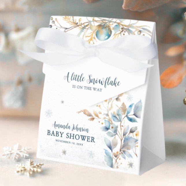 Ballotins Winter Little Snowflake Baby Shower Favor Box (Créateur téléchargé)