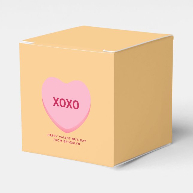 Ballotins XOXO coeur de conversation orange rose Valentine (Verso)