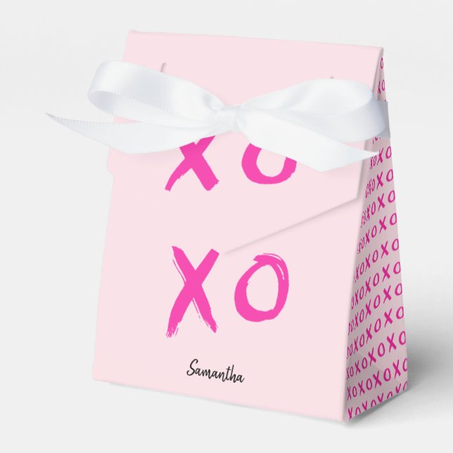 Ballotins XOXO Personnalisé Saint Valentin rose (Verso)