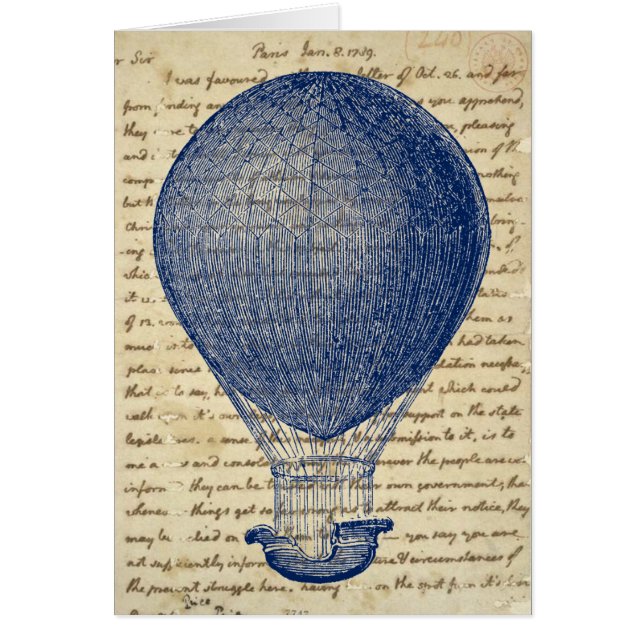 Ballotte à air chaud sur carte de note d'écriture  (Devant)