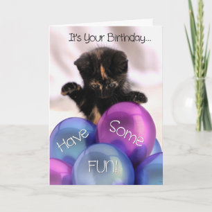 Ballotte Anniversaire : Funny Kitten Carte d'Anniv