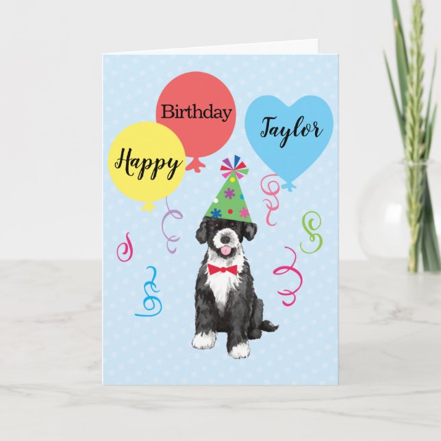Ballotte de fête d'anniversaire Carte de chien d'e (Devant)