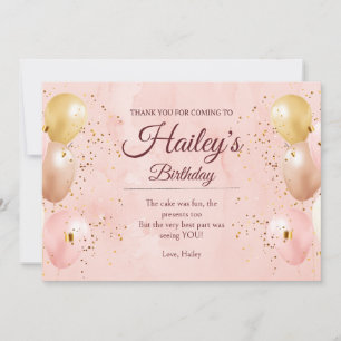 Ballotte rose Carte de remerciements d'anniversair