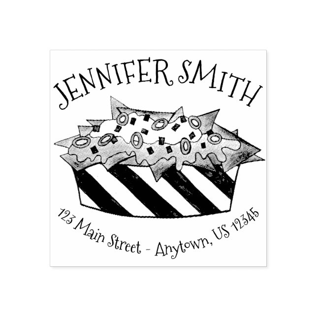 Ballpark Cheese Nacho Chips Snack Foodie Address Rubber Stamp (Imprint)