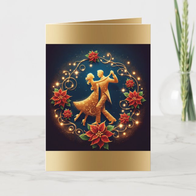 Ballroom Dance Couple  Christmas Card (Front)