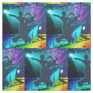 Ballroom Dance Couple Stage Lights And Music Fabric