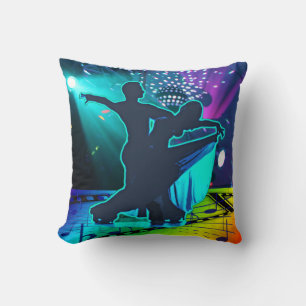 Ballroom Dance Couple Stage Lights And Music Throw Pillow