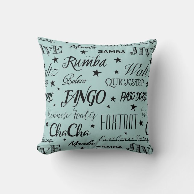Ballroom Dance Repeat Pattern | Choose Your Colour Throw Pillow (Front)