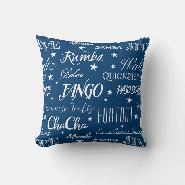 Ballroom Dance Styles All Over Custom Colour Throw Pillow (Front)