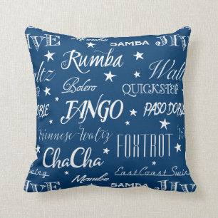 Ballroom Dance Styles All Over Custom Colour Throw Pillow