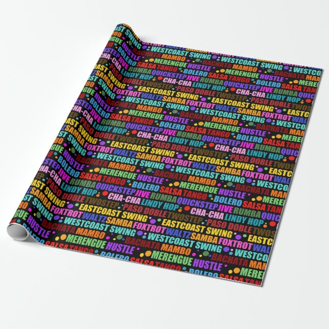 Ballroom Dance Styles | Ballroom Dancing Wrapping Paper (Unrolled)
