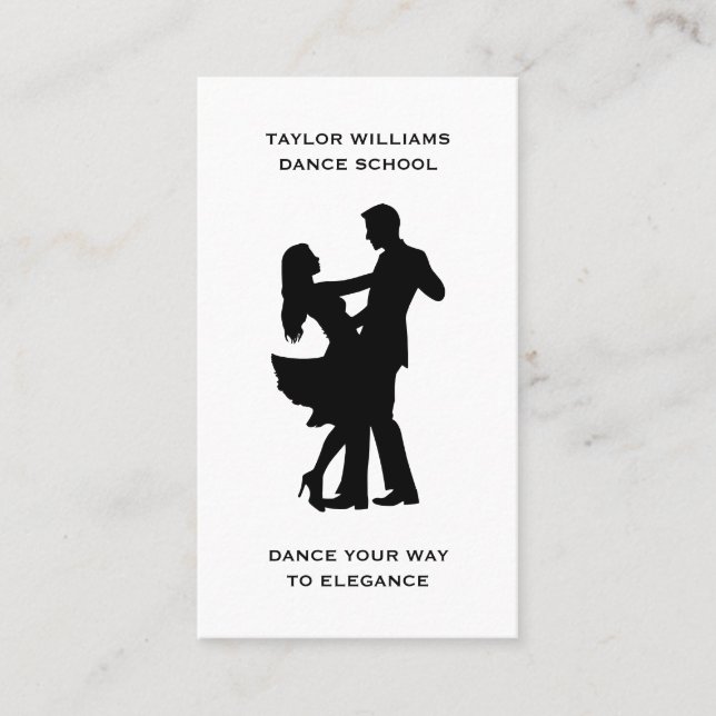Ballroom Dance Teacher Dancing School Social Media Business Card (Front)