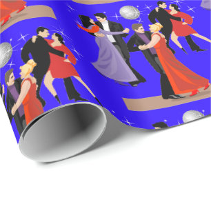 Ballroom Dancer With Evening Background Wrapping Paper