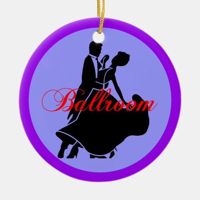 Ballroom dancers ceramic ornament (Front)