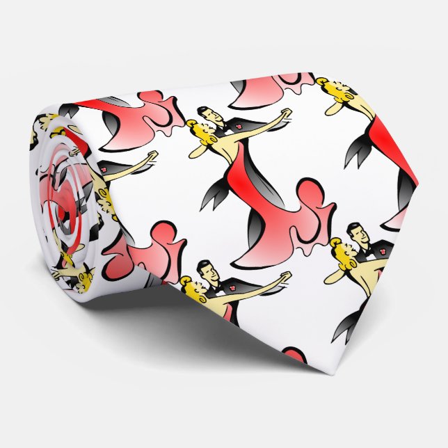 Ballroom Dancers dancing couple swing dance Tie (Rolled)