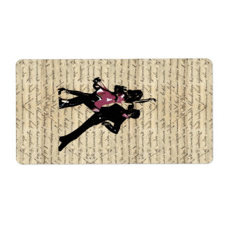 Ballroom dancers on vintage paper