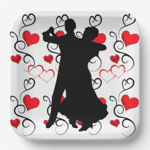 Ballroom Dancers Paper Plate