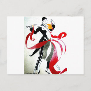 BALLROOM DANCING 2 BLACK AND WHITE/COLOR POSTCARD