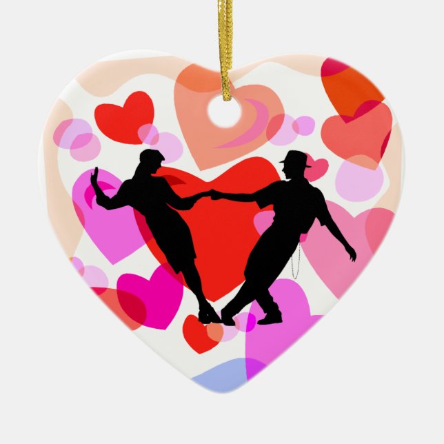 ballroom dancing ceramic ornament (Front)