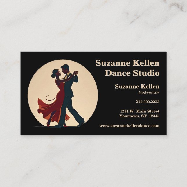 Ballroom Dancing Couple Dance Instructor Business Card (Front)