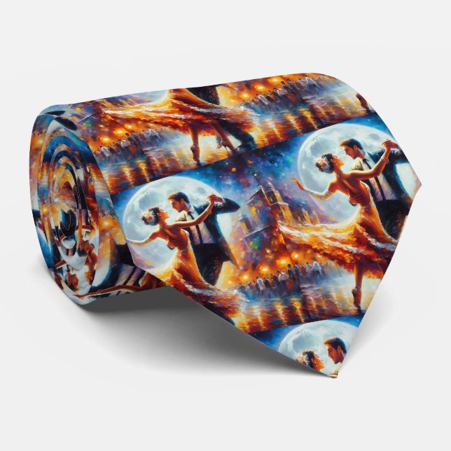 Ballroom Dancing Couples Dance Music Band  Tie (Rolled)