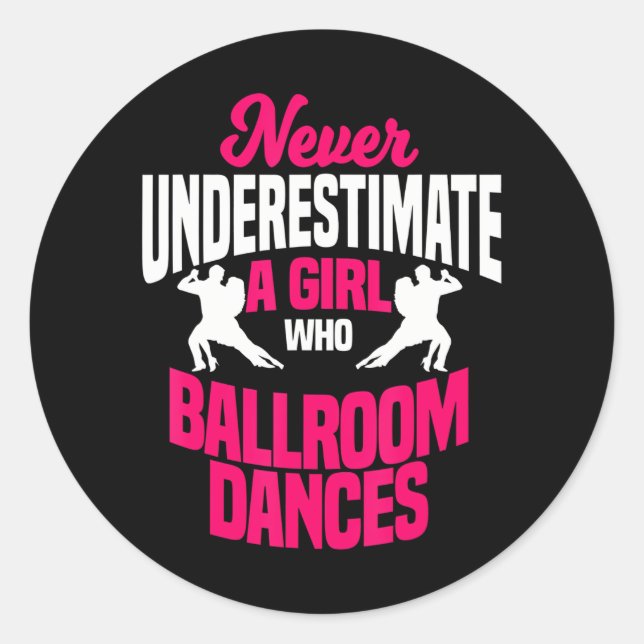 Ballroom Dancing Lesson Instructor Dance Partner Classic Round Sticker (Front)