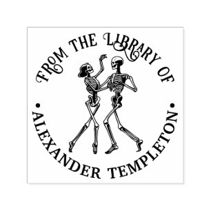 Ballroom Dancing Skeleton Couple Library Book Name Self-inking Stamp